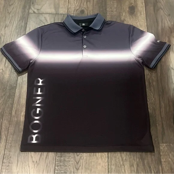 BOGNER🖤🩶 Ombré polo shirt size Medium Excellent Used Condition - Picture 1 of 7